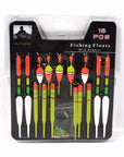 LEO 15pcs/set Plastic Fishing Float Tube Buoy Bobber with Rubber Connector Tackle Accessories