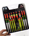 LEO 15pcs/set Plastic Fishing Float Tube Buoy Bobber with Rubber Connector Tackle Accessories