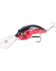 Wide Tongue Deep Dive ABS Rock Mino 10.4cm 14.5g Bead+Enhanced Three Hook Simulated Worm shaped Fake Bait