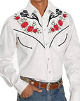 New Men's Fashionable Printed Shirt Western American Style Printed Loose Sleeved Shirt