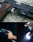 Tactica Flashlight X300-B/X300U-B/XU35: metal pistol gun strobe LED lights for 20mm rails, ideal for airsoft and hunting.