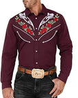 New Men's Fashionable Printed Shirt Western American Style Printed Loose Sleeved Shirt