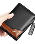 New PU Leather Multi-Function Zipper Short Men's Wallet Rfid Dollar Wallet Card Wallet