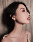 New star moon earrings Korean version asymmetrical high sense earrings fashion earrings Prevent Allergy exquisite ear nail
