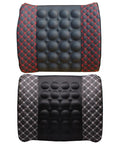 Car Lumbar Support Pillow 12V Electric Massage Auto Seat Back Relaxation Office Chair Waist Lumbar Support Cotton Cushion Pillow