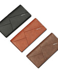 New Multi-Function Anti-Theft Brush Soft Leather Clip Long Ultra-Thin Splicing Two Fold Men's Wallet