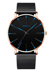 Minimalist Men's Fashion Ultra Thin Watches Simple Men Business Stainless Steel Mesh Belt Quartz Watch Relogio Masculino