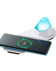 New Bedside Table Lamp Colorful Diamond Night Light Wireless Charger Multifunctional 2-In-1 Magnetic Atmosphere Lamp