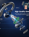 TWS VV2 Bluetooth Earphones With Microphones Sport Ear Hook LED Display Wireless Headphones HiFi Stereo Earbuds Waterproof Headsets