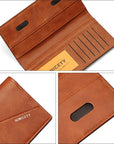 New Multi-Function Anti-Theft Brush Soft Leather Clip Long Ultra-Thin Splicing Two Fold Men's Wallet