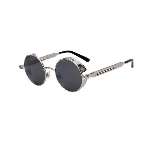 Round Metal Steampunk Sunglasses for Men Women