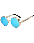 Round Metal Steampunk Sunglasses for Men Women