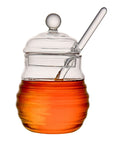 Home Transparent Glass Honey Jar With Lid, Glass Stirring Honey Bottle, Creative Glass Seasoning Jar, New Model