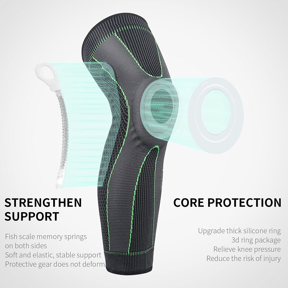 
  
  Knee Support Protector Brace Silicone Spring Knee Pad Basketball Running Compression Knee Sleeve 1 PCS Support Sports Kneepads
  
