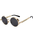 Round Metal Steampunk Sunglasses for Men Women