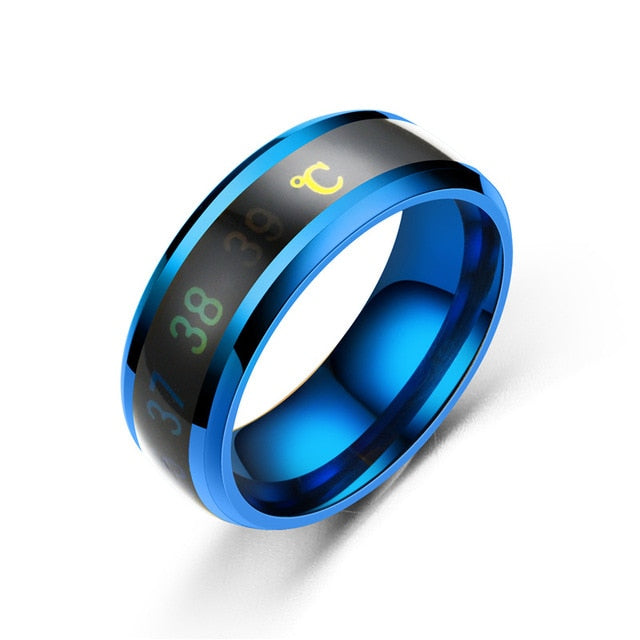 Temperature Ring Titanium Steel Mood Emotion Feeling Intelligent Temperature Sensitive Rings for Women Men Waterproof Jewelry