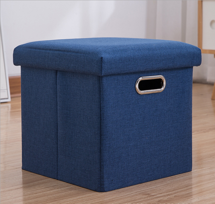 
  
  Simple Fabric Storage Storage Stool Folding Shoe Bench Footstool Can Sit With Lid Storage Box Stool 30*30*30cm/40*25*25cm
  
