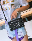 Radio Shape Personality Retro Purses and Handbags for Women New Hip Hop Ladies Bag Hard Pu Leather Fashion Shoulder Bags