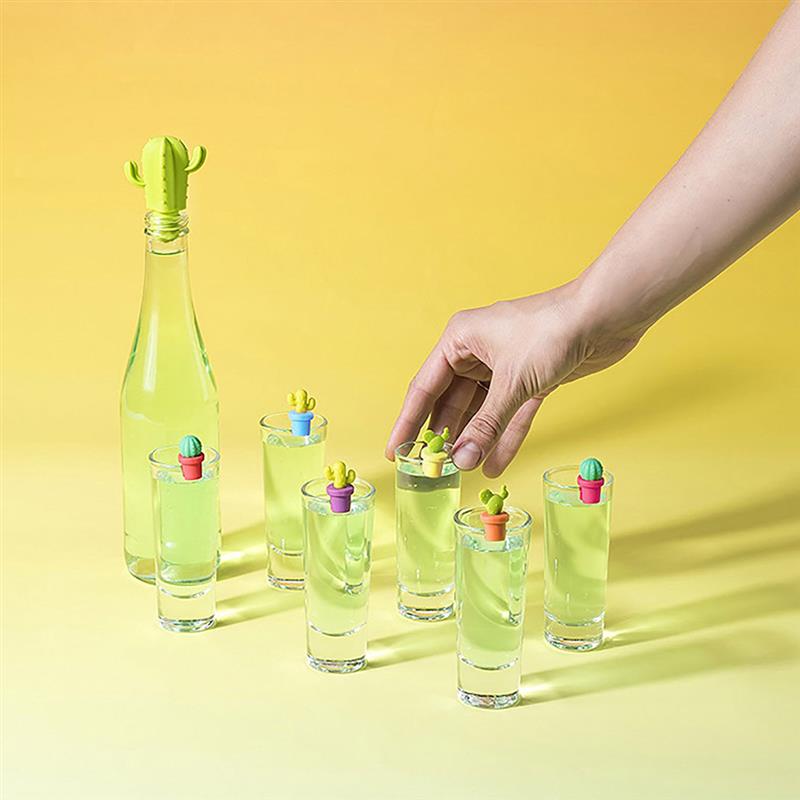 
  
  7pcs Silicone Cactus Party Wine Glass Marker Charms Drinking Buddy Cup Identification Cup Labels Tag Signs Bottle Wine Stopper
  
