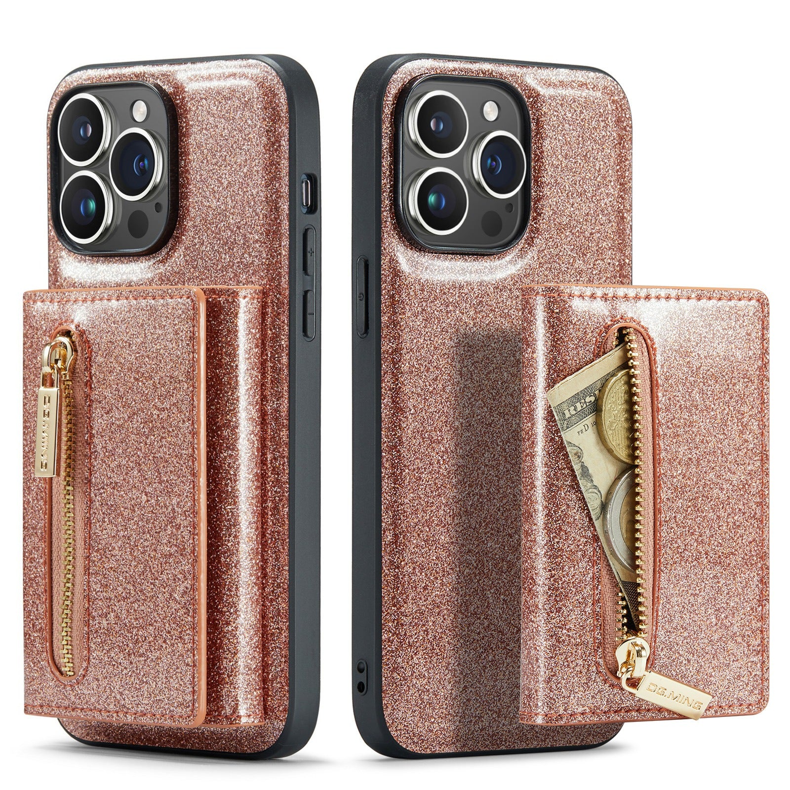 
  
  M3 For iPhone 14 Pro Max Glitter Wallet Protective Case iPhone 14 Pro Two In One Magnetic Phone Case
  
