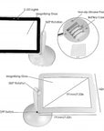 3X Desktop Brighter Viewer Screen Magnifier 360 Degree Rotating Bracket Desktop Magnifying Glass with LED Lights