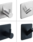 SUS304 Black Robe Hook Wall Hook Towel Hook for Bathroom Stainless Steel Coat Hook Rustproof Hook Hanger for Kitchen Hardware