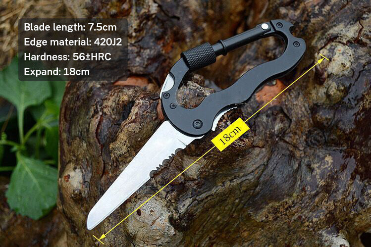 
  
  5 in 1 Outdoor Multi Function Mountaineering Buckle Fast Hanging Buckle Cross Screwdriver Carabiner Bottle Opener Wine Opener
  
