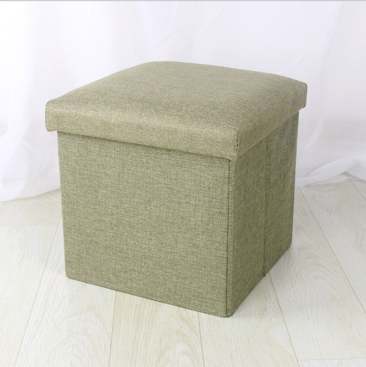 
  
  Simple Fabric Storage Storage Stool Folding Shoe Bench Footstool Can Sit With Lid Storage Box Stool 30*30*30cm/40*25*25cm
  
