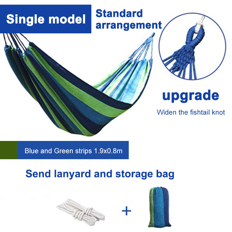 
  
  280*80cm  Camping Portable Outdoor Hammock Folding Single Hanging Canvas Hammock
  
