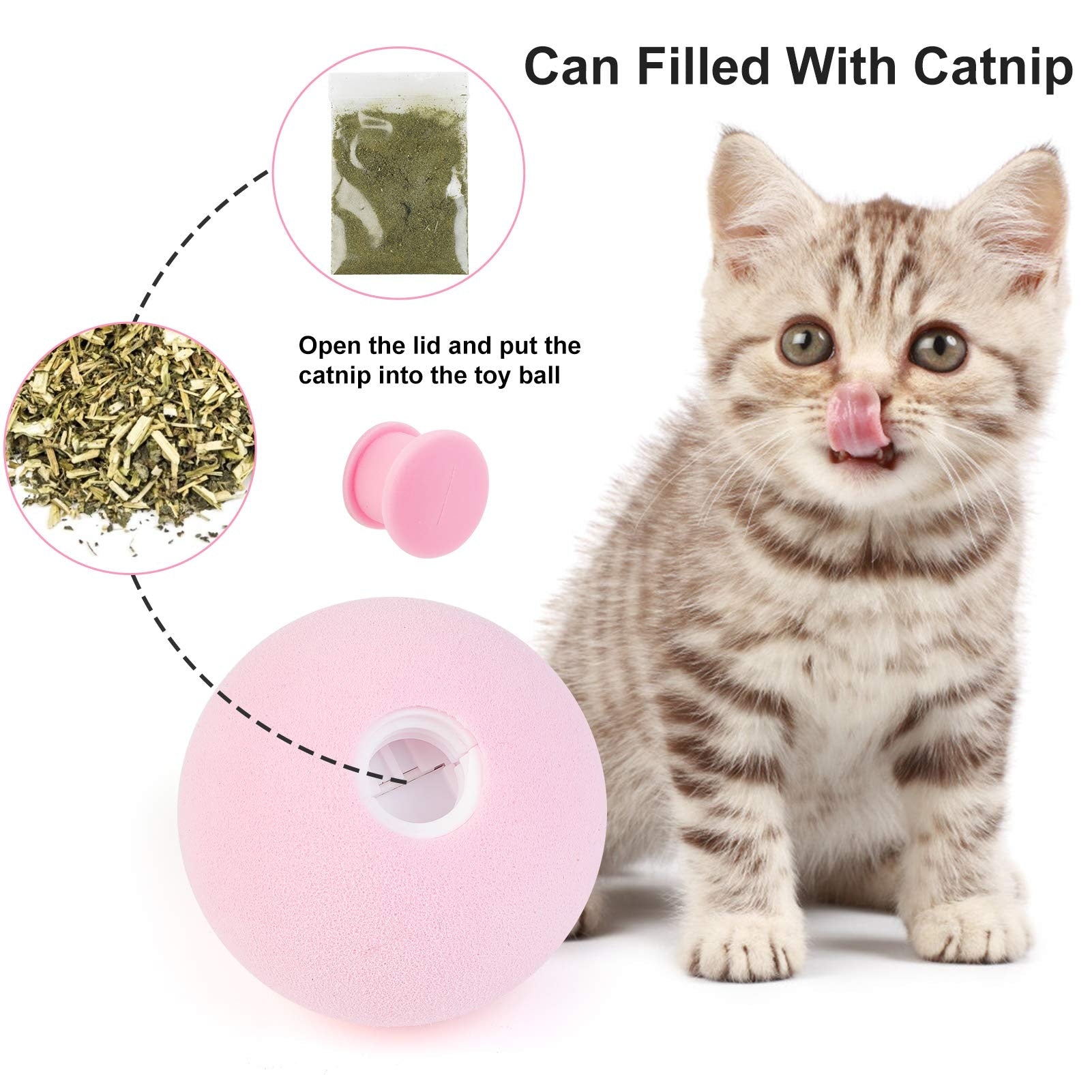 
  
  Smart Cat Toys Interactive Ball Catnip Cat Training Toy Pet Playing Ball Pet Squeaky Supplies Products Toy for Cats Kitten Kitty
  
