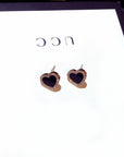 Cute Korean Earrings Heart Bling Zircon Stone Rose Gold Stud Earrings for Women Fashion Jewelry New Gift