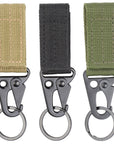 Outdoor military fan woven strap tactical eagle beak buckle travel backpack external hanging quick retrieval keychain