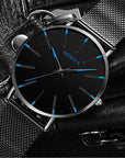 Minimalist Men's Fashion Ultra Thin Watches Simple Men Business Stainless Steel Mesh Belt Quartz Watch Relogio Masculino