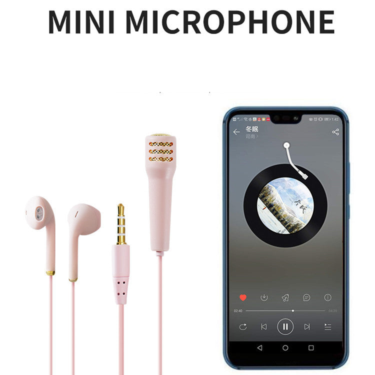 
  
  National K Song Singing Wired Mini Microphone Headset Practice Singing It Live Mobile Phone Wired Headset
  
