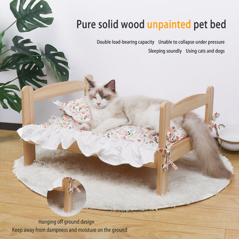 
  
  Solid Wood Pet Bed Net, Red Cat Nest, Dog Bed, Summer and Winter, Floor To Floor, Wooden Detachable and Washable Cat Bed
  
