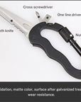 5 in 1 Outdoor Multi Function Mountaineering Buckle Fast Hanging Buckle Cross Screwdriver Carabiner Bottle Opener Wine Opener