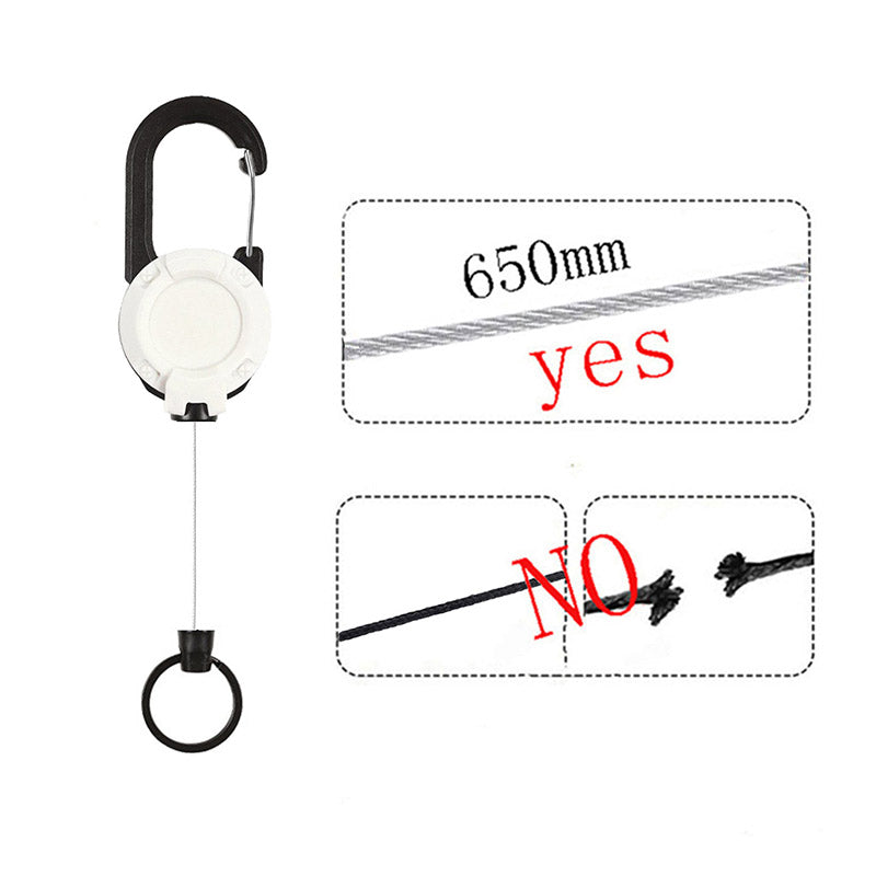 New Outdoor Automatic Retractable Wire Rope Luya Anti-theft Tactical Keychain Telescopic Keychain Retractable Hook Tool