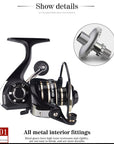 New 13+1BB Fishing Spinning Reel 2000-6000 No Gap Metal Spool Gear Ratio 5.2:1  Reel Carp Fishing Gear Pesca