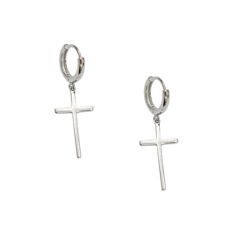 
  
  Flyleaf 925 Sterling Silver Cross Dangle Earrings For Women New Trend Lady Fashion Jewelry Pendientes Mujer Moda
  
