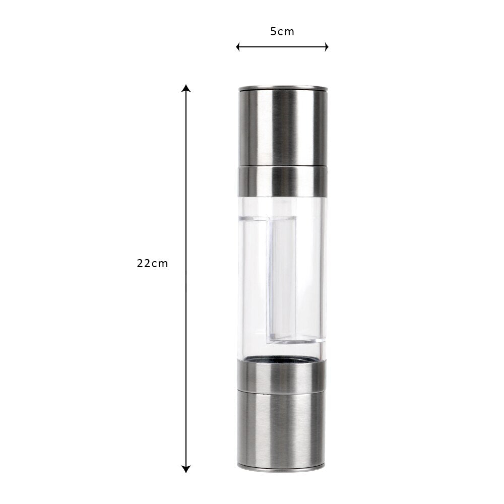 
  
  Pepper Grinder 2 in 1 Stainless Steel Manual Salt Pepper Mill Grinder Seasoning Grinding for Cooking Restaurants
  
