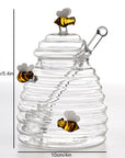 Home Transparent Glass Honey Jar With Lid, Glass Stirring Honey Bottle, Creative Glass Seasoning Jar, New Model