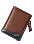 New PU Leather Multi-Function Zipper Short Men's Wallet Rfid Dollar Wallet Card Wallet