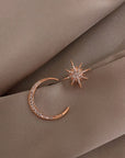 New star moon earrings Korean version asymmetrical high sense earrings fashion earrings Prevent Allergy exquisite ear nail