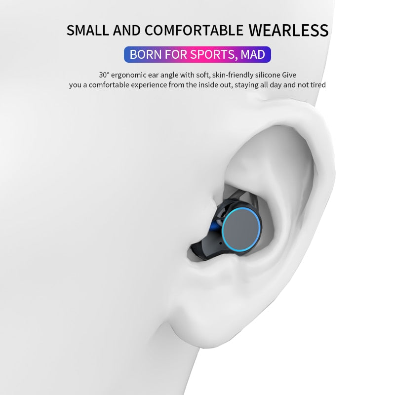 
  
  G02 V5.0 Bluetooth Stereo Earphone Wireless IPX7 Waterproof Touch Earbuds Headset 3300mAh Battery LED Display Type-c Charge Case
  
