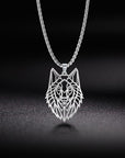 My Shape Wolf Animal Necklace 316L Stainless Steel Forest Animals Men Necklace Hollow Cut Out Pendant Jewelry Gift For Women