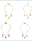 2pcs/set Fashion Acrylic Butterfly Stud Cute Butterfly Pendant Necklace For Women Colorful Girls Jewelry Gifts