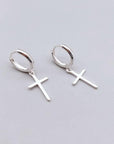 Flyleaf 925 Sterling Silver Cross Dangle Earrings For Women New Trend Lady Fashion Jewelry Pendientes Mujer Moda