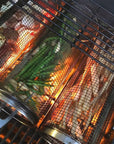 Rolling Grilling Basket Metal BBQ Barbecue Basket Net Portable Outdoor Camping Barbecue Rack Kitchen Gadgets