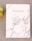 Fashion Women Men Passport Cover Pu Leather Marble Style Travel ID Credit Card Passport Holder Packet Wallet Purse Bags Pouch