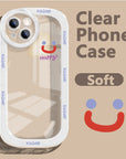 Smiley Face iPhone 14 phone case Apple 13pro transparent 12 simple 11 all inclusive xr men and women xsmax protective case